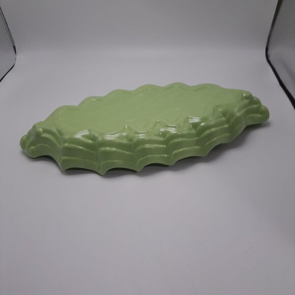 Vintage Haeger Ceramic Ruffled Dish Mint Green Relish Finger Foods Cookies Decor - Picture 3 of 16